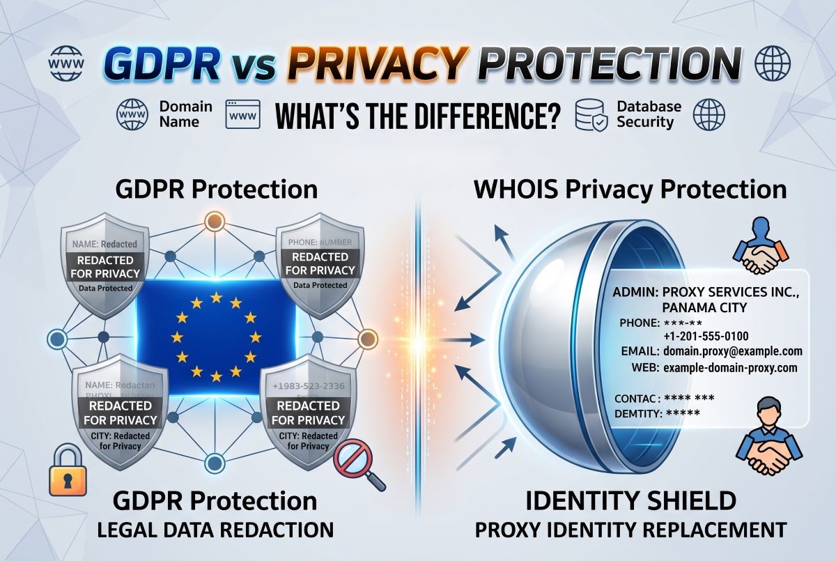 GDPR Protection vs Privacy Protection บนระบบจดโดเมน ต่างกันอย่างไร? เลือกใช้อันไหนดี